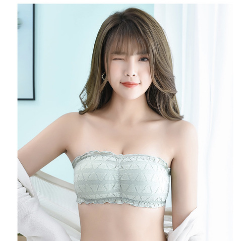 Summer one-word wrap chest lace vest girl student strapless underwear anti-exposure tube top bottoming vest for women