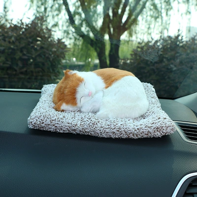 Car ornaments removal bamboo charcoal dog car - small-yellow-fast-cat