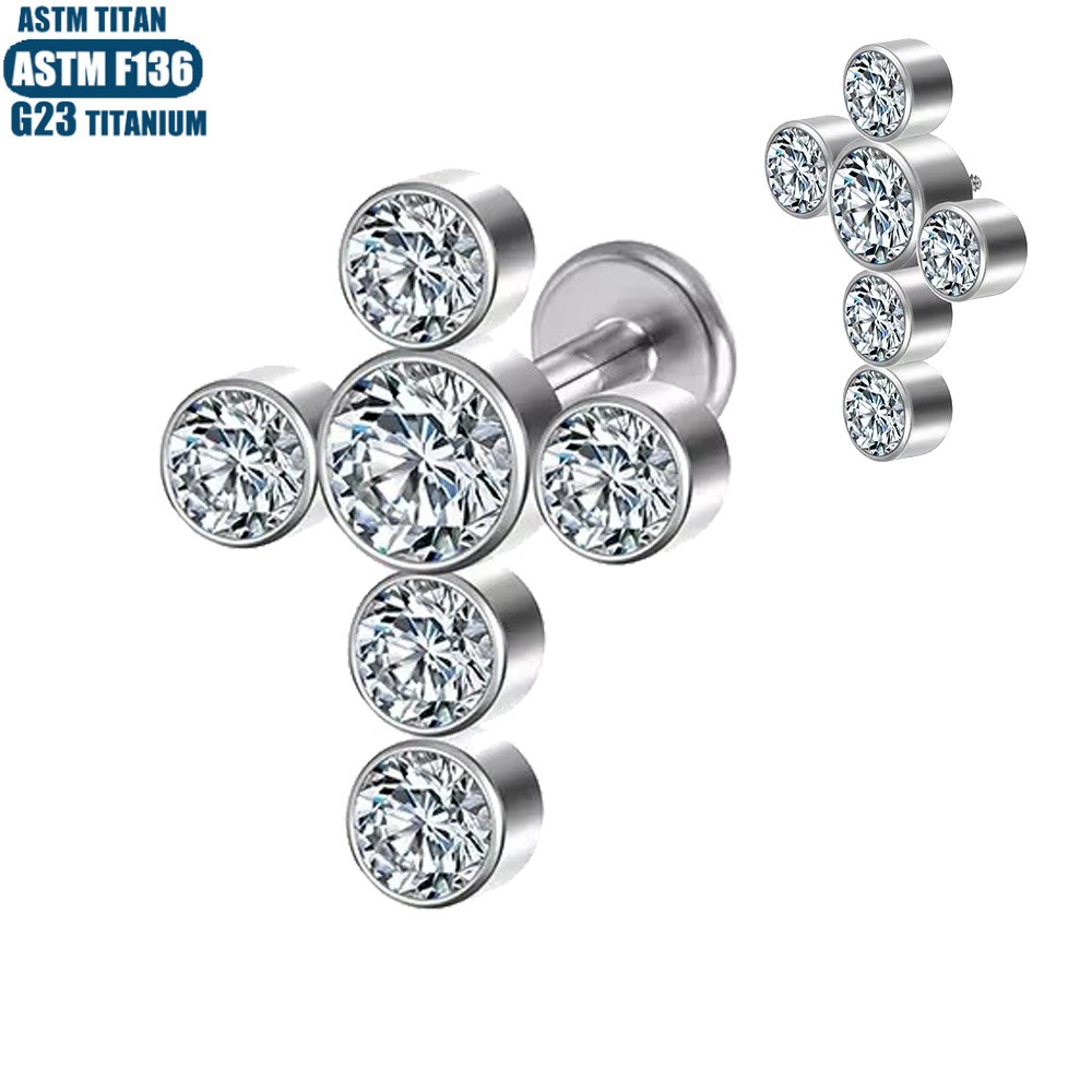 Labret stud lip piercing jewelry styling detail