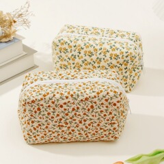 箱包廠2024新款學生布藝包日韓風碎花條紋波點絎縫夾棉包棉布包廠