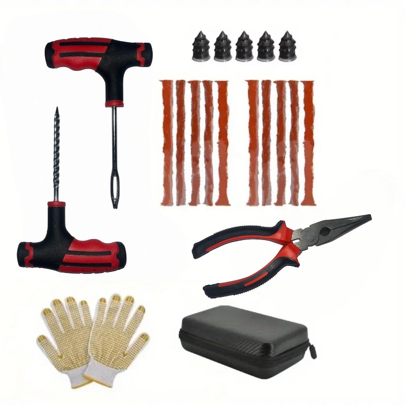 Cross-border car tire repair tool set, 45-piece car tire repair kit, electric vehicle vacuum tire repair tool