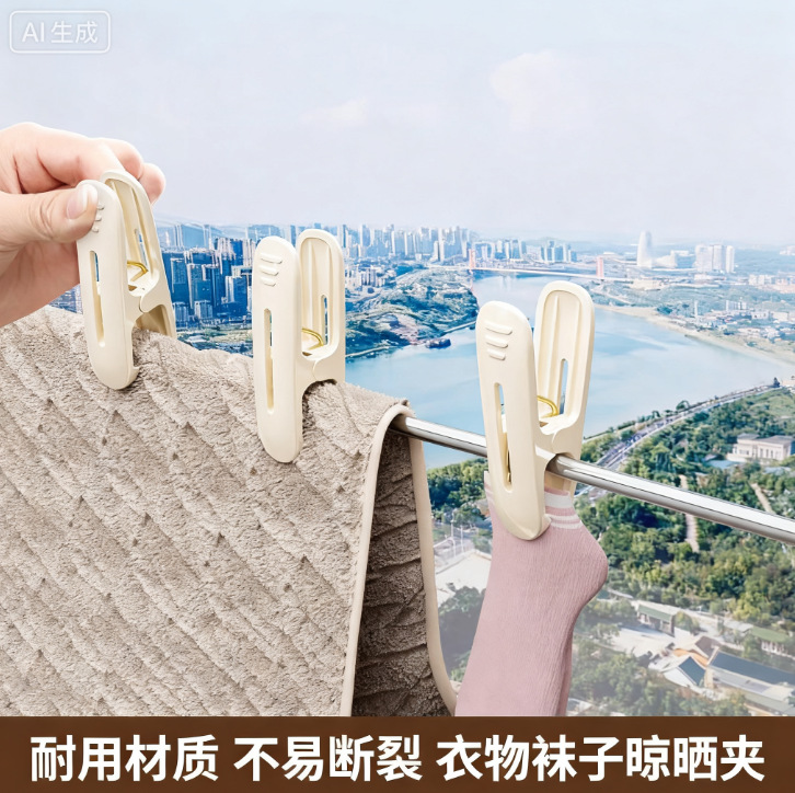 Plastic Clips for Clothes Drying, Household Non-Marking Clips for Socks, Windproof Fixing Clips for Clothes, Towels, Bed Sheets, and Quilts