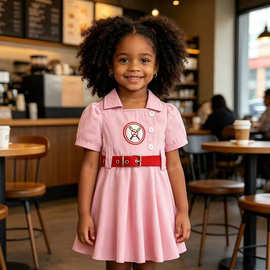 2026欧美外贸婴幼女童装 可爱冬季新款棒球绣花连衣裙