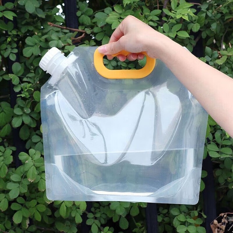 Large-diameter spout bag, transparent portable water bag, liquid packaging bag, spout stand-up bag, foldable water bag, factory wholesale