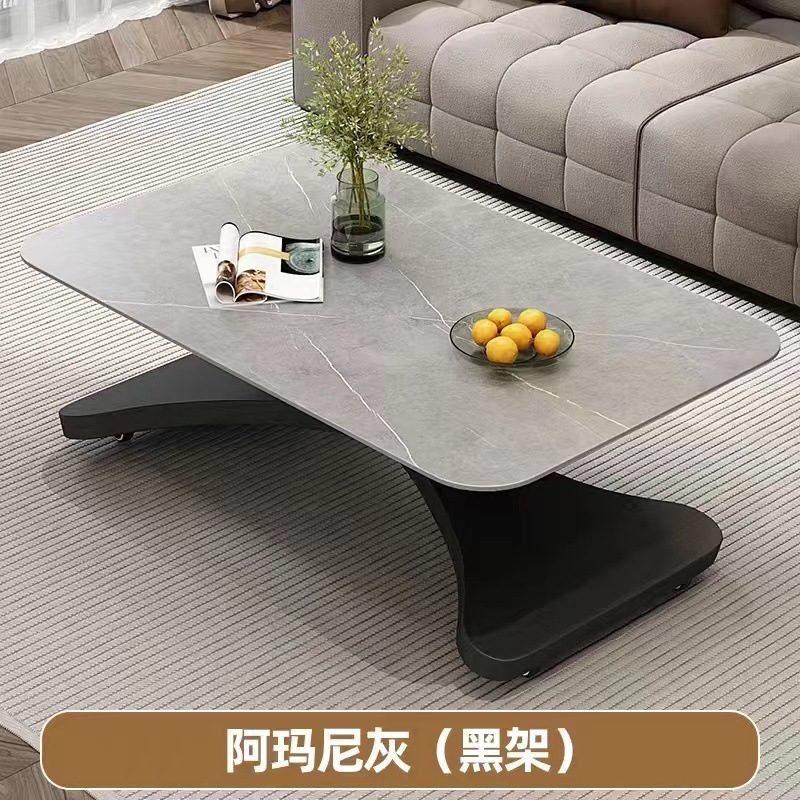 Mesa de centro elevadora, mesa de comedor, apartamento pequeño de doble propósito, mesa de centro de pizarra minimalista italiana multifuncional, sala de estar, hogar integrado