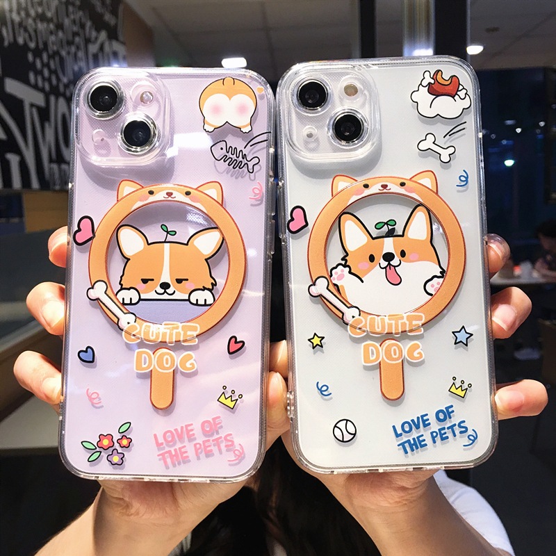 Coque magnétique pour iphone avec motif corgi de protection_voghion.com