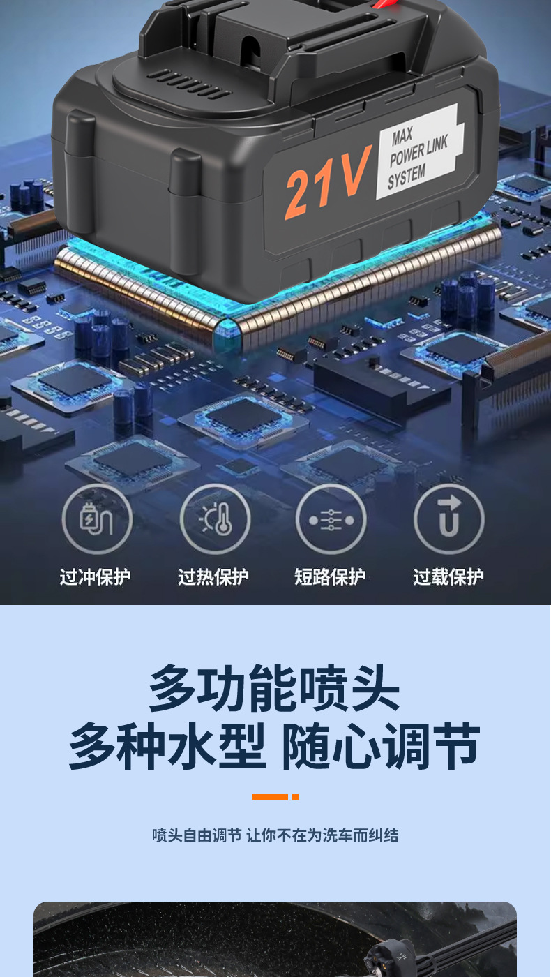 Design Cleaning Machine Car Wash Artifact High Pressure Car Wash Water Gun Wholesale Portable Car Lithium Battery Wireless Lithium Battery Car Wash Machine