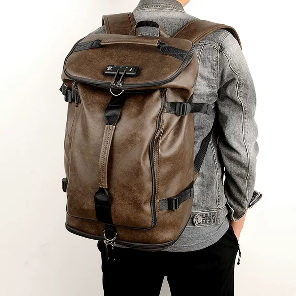 Cross-Border Multifunctional Travel Backpack Men's College Style Retro Student School Bag Large Capacity Outdoor Travel Backpack