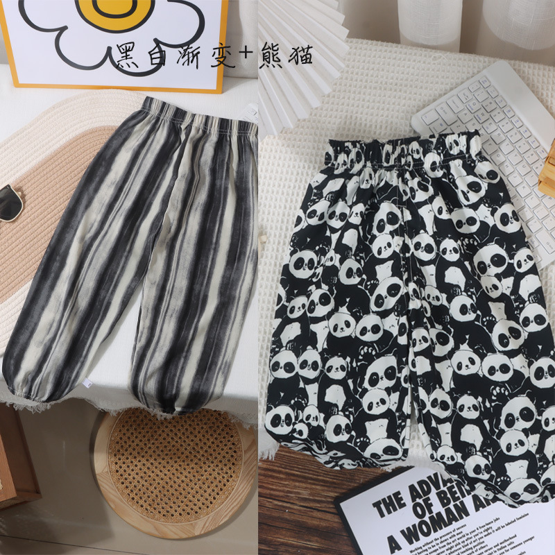 Pantalones infantiles de verano para niños, pantalones de nueve puntos para mujeres, pantalones anti-mosquitos coreanos, pantalones de lámpara, dos paquetes image 16