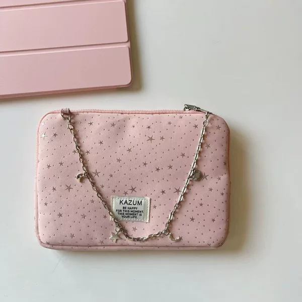 Ipad-Style Computer Bag, Ballet Notebook, Kaz Chain, Korean Star Black and White Um Storage Bag, Ins White