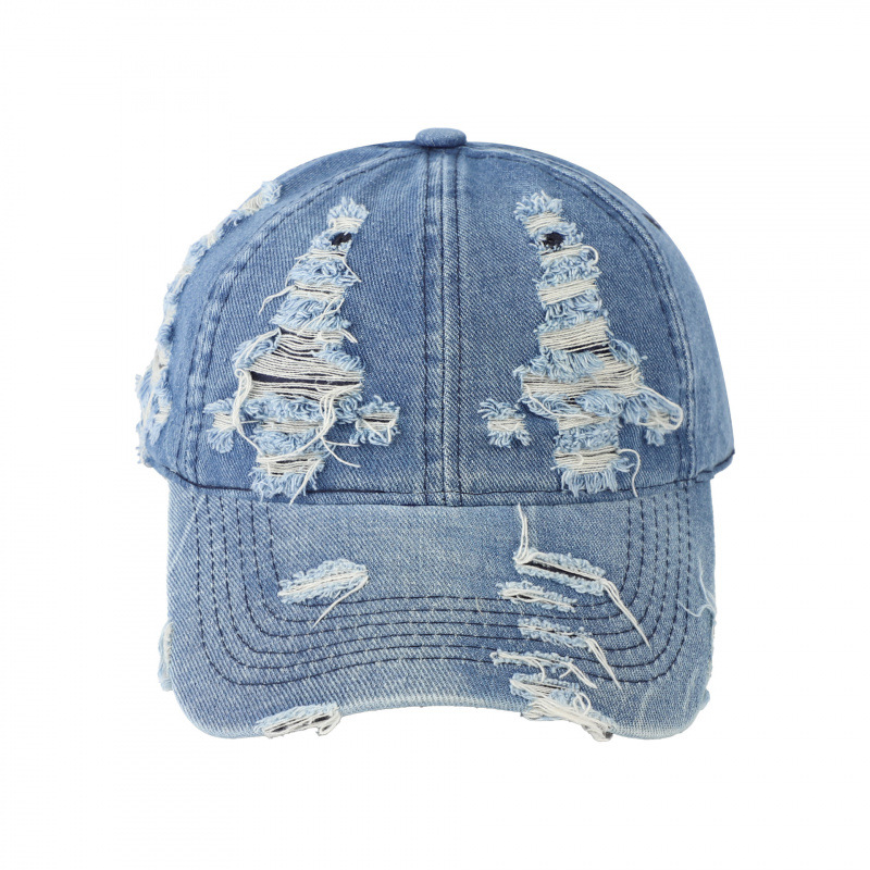 Vintage denim baseballkeps för damer med tvättad effekt_voghion.com