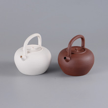 潮州红泥煮茶壶提梁明火烧水泡茶壶电陶炉养生壶白泥陶瓷家用单壶