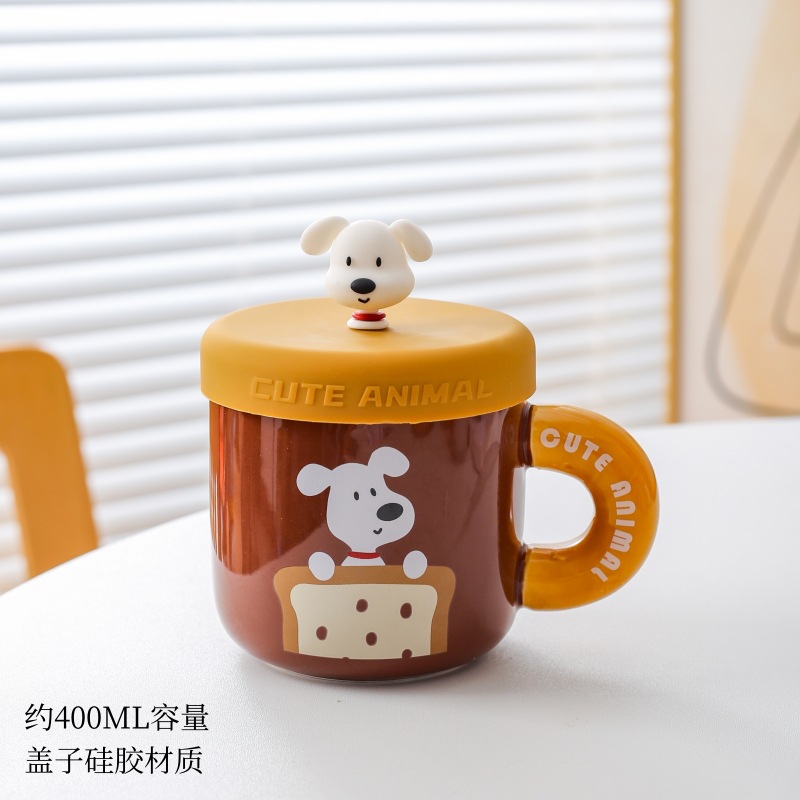 Tazas de agua de cerámica de dibujos animados creativos tazas de agua con tazas de café lindas tazas de regalo de cumpleaños para niños