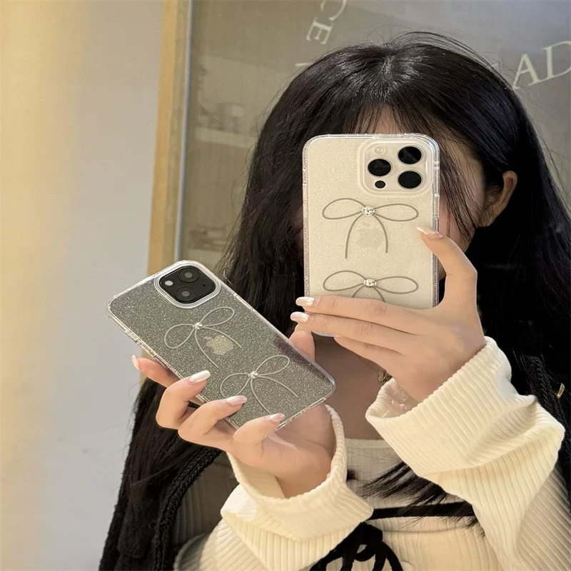 Apple, iPhone14, iPhone13 Pro с лентой/бантом, совместимый чехол, 14promax, 13, защита от падений
