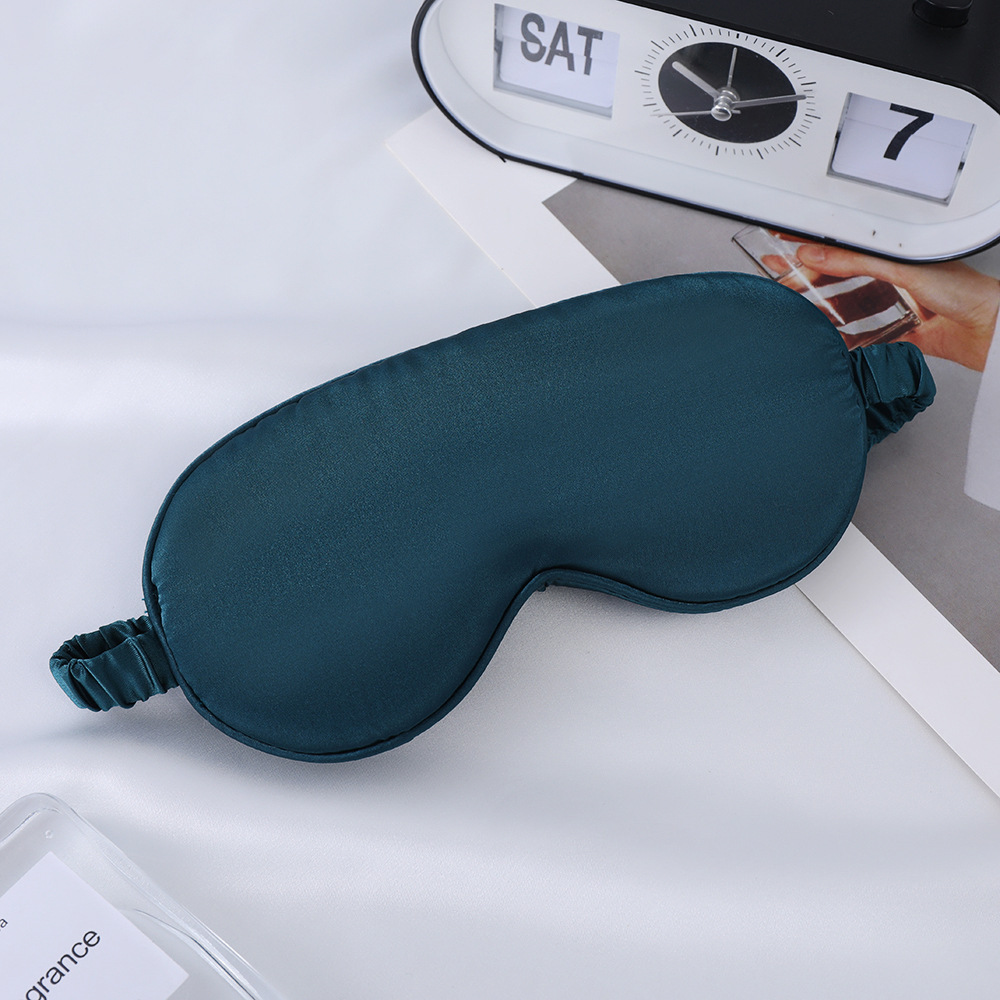 Máscara de Ojos de seda artificial de doble cara de seda de morera sombreado máscara de ojo del sueño logotipo impreso viajes al aire libre esencial en stock al por mayor