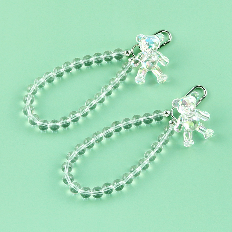 Bracelet Laser Bear Bag Pendant Cute Fresh Crystal Beaded Bracelet Car Keychain Bracelet Laser Bear Bag Pendant Cute Fresh Crystal Beaded Bracelet Car Keychain