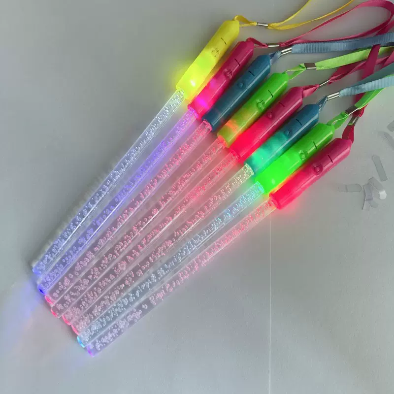 彩色发光棒亚克力电子闪光棒 26厘米长发光棒双色批量