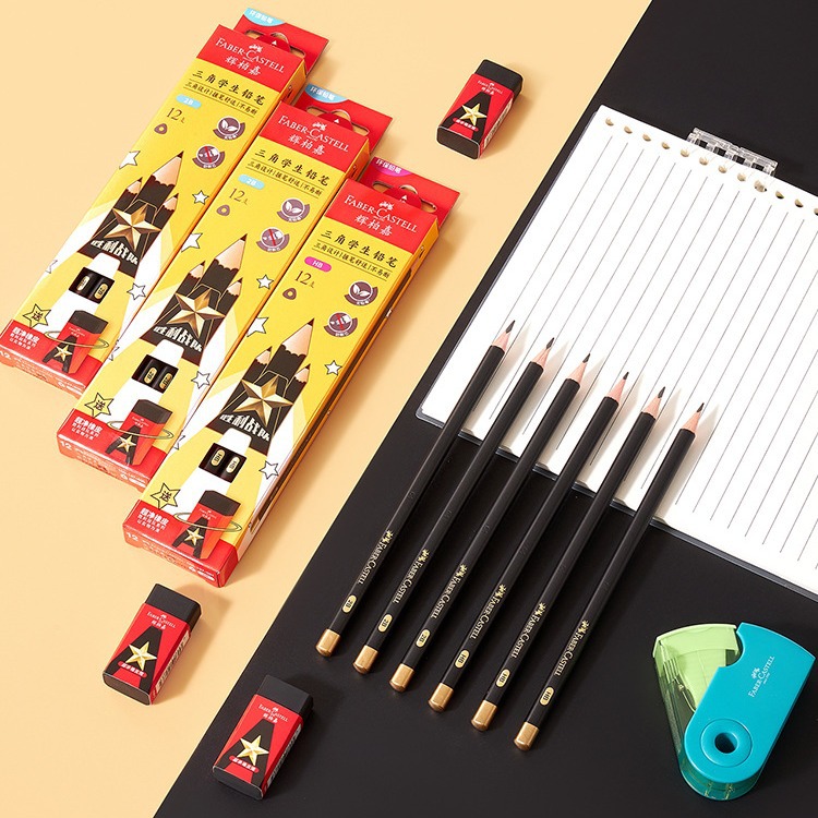 [2024 nuevos productos] Bajia Triangle Pencil HB2B estudiantes lápiz borracha borracha escuela primaria