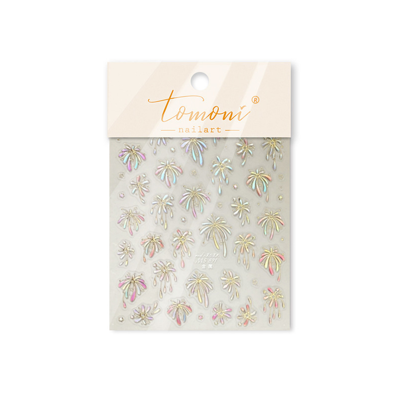 Tomoni & Mo Shuai Jin Uña nuevo estilo chino pegatinas de uñas brillante fantasía perlas fuegos artificiales accesorios materiales