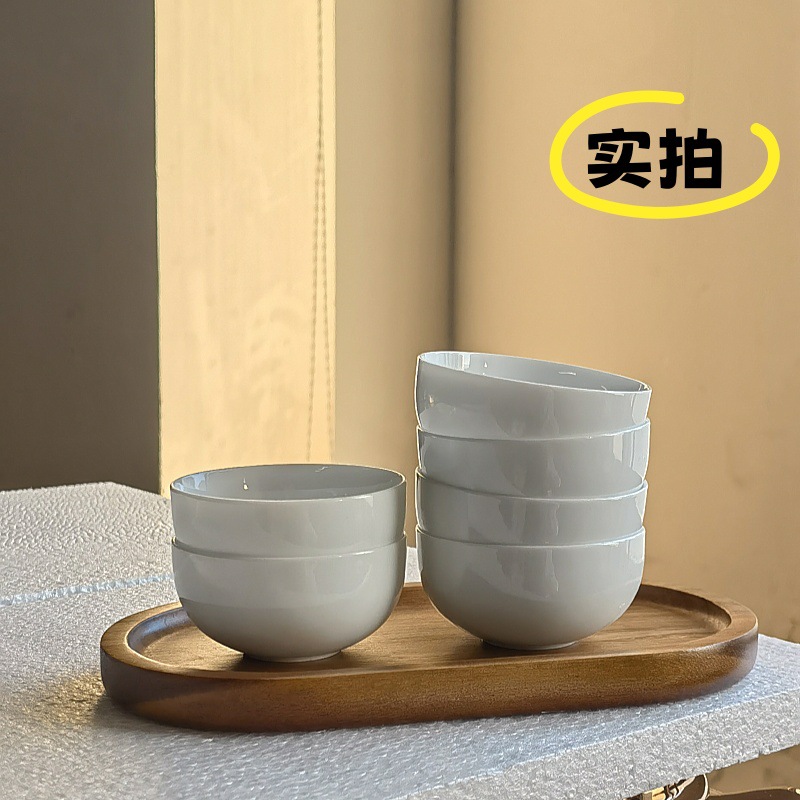 De Hua porcelana blanca taza de té de cerámica 6 conjuntos de taza de té de jade de lana taza de té de taza de té de kung fu image 3