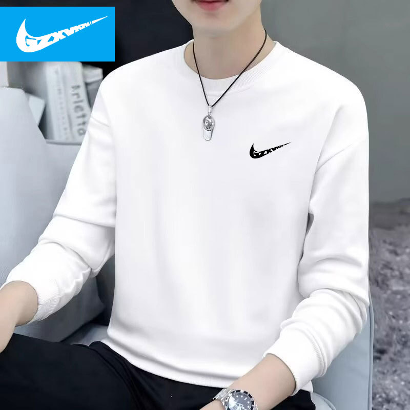 NKD---순면 스웨트 셔츠 화이트 싱글 팩