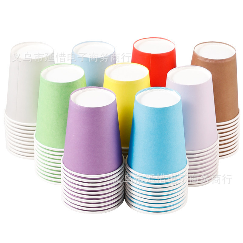 Tazas de papel de color para niños artísticos hechos a mano DIY materiales de fabricación de tazas de papel comerciales de supermercados desechables fabricantes al por mayor image 3