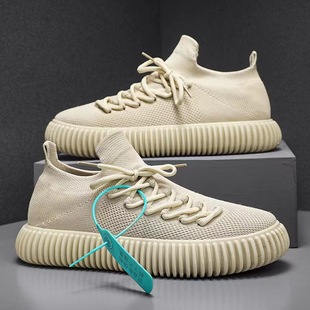 Spring and summer breathable men's shoes soft soles, coconut flying socks, socks, men's new one -footed casual net shoes