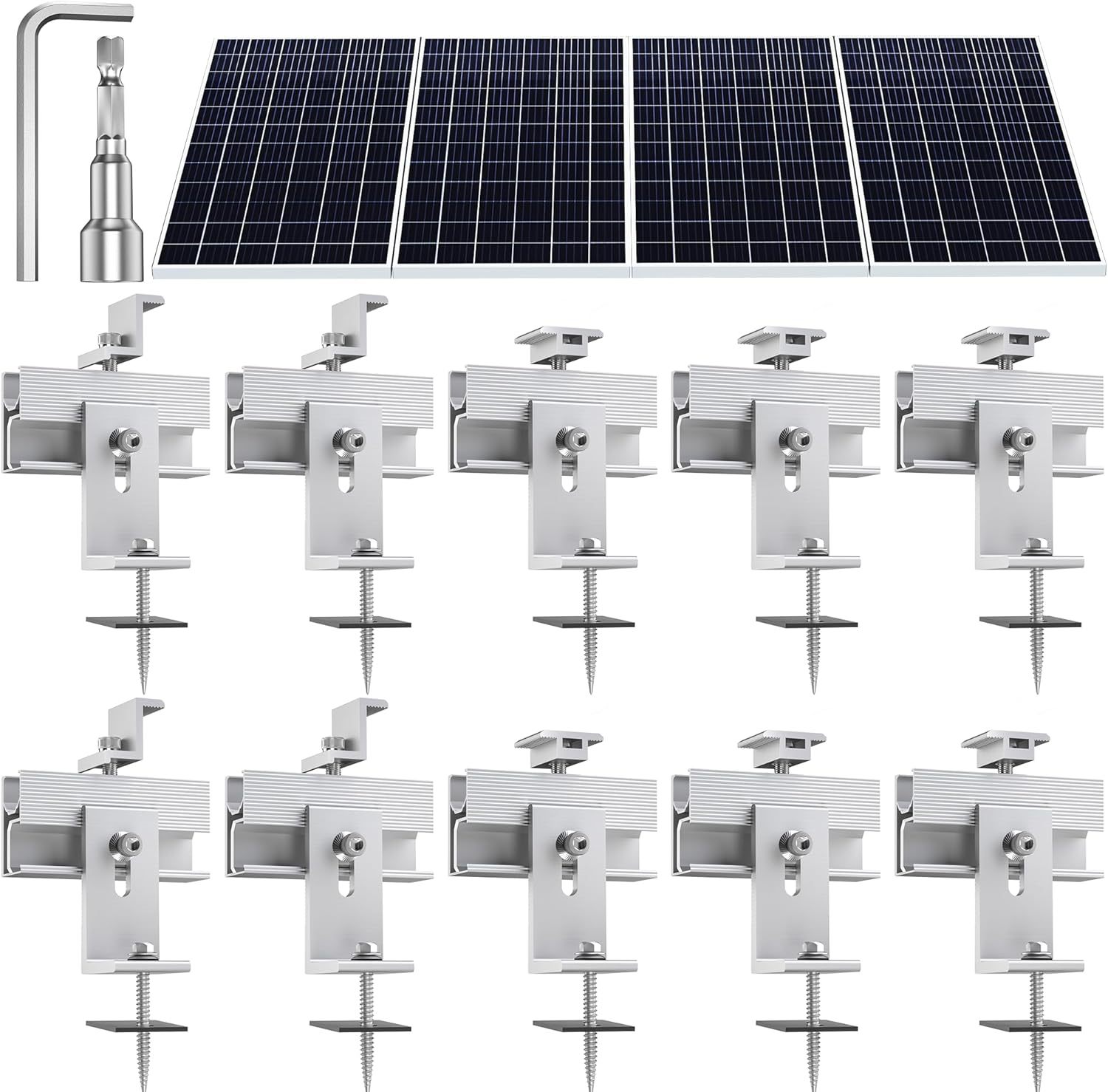 Solar Panel Mounting Brackets Kit, Feidyns 10Pcs Solar Panel