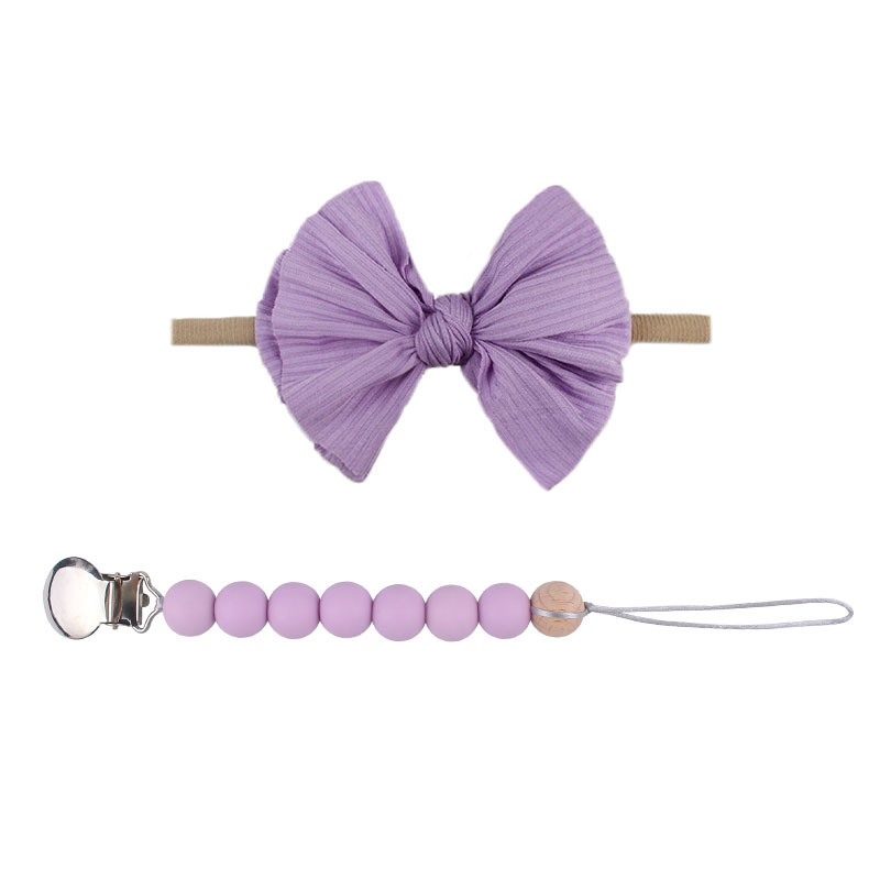 Accesorios para el cabello del bebé de Europa y América del arco de nylon banda para el cabello bebé suministros bebé chupete de silicona pezón anti-caída traje de cadena