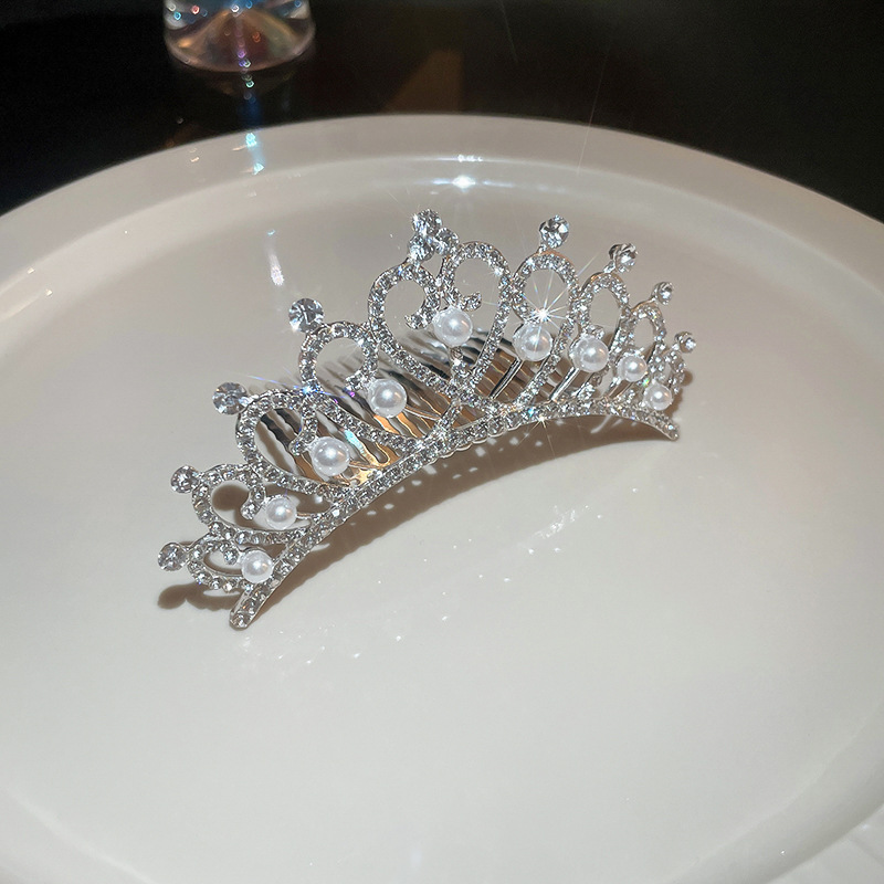 60g Weight Hair Band Hair Accessories Type Rhinestones Inlay Material 1 Piece Quantity Street Occasion Alloy Material Crown Pattern Women'S Gender Plating Design Lady Crown Alloy Plating Rhinestones Hair Band 1 Piece 15