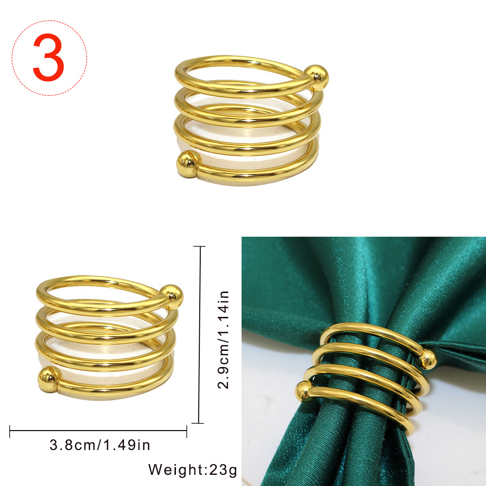 17g Weight Napkin ring Kitchen and drinking utensils 1 Piece Quantity Daily Occasion Metal Material Geometric Pattern Casual Style Casual Geometric Metal Napkin Ring 1 Piece 2