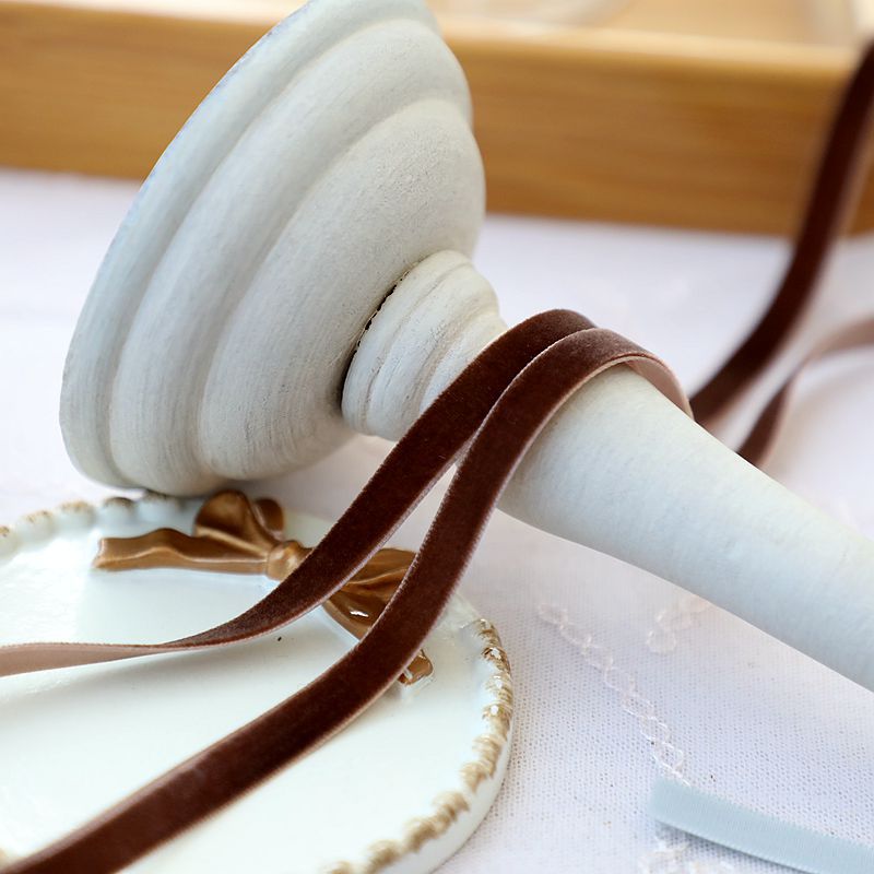 1cm de ancho terciopelo flocado correa de tejido correa de arco correa de ropa hecha a mano sombrero accesorios accesorios materiales DIY