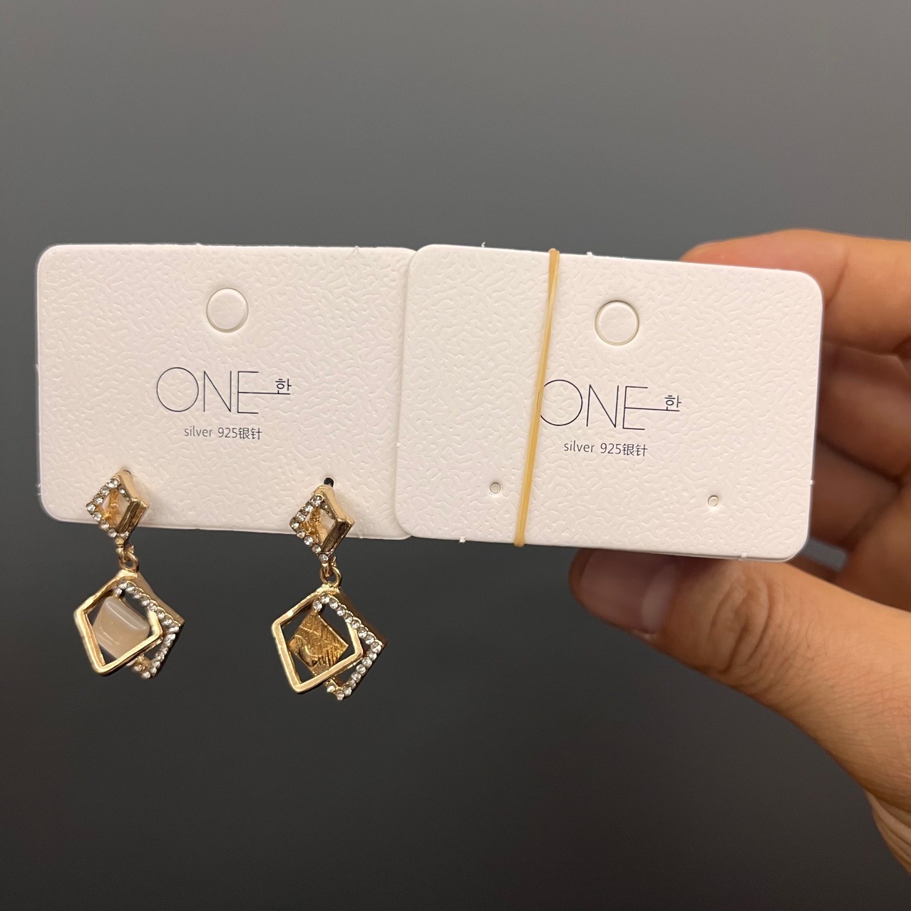 Kp756磨砂韩文耳饰卡片耳钉卡纸耳环卡头饰品diy配件皮纹纸板吊牌