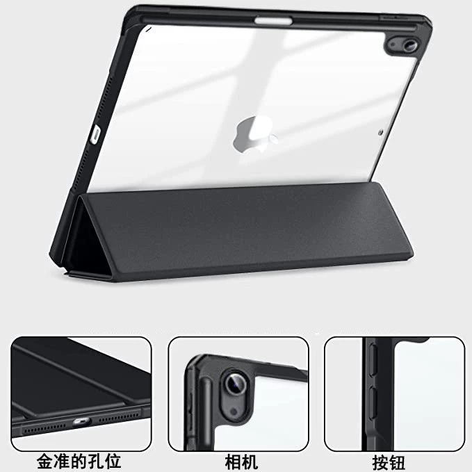 Защитный чехол для iPad Pro 2024 с отделением для стилуса, акриловый, 10.2 дюйма, защитный чехол для планшета, чехол для iPad