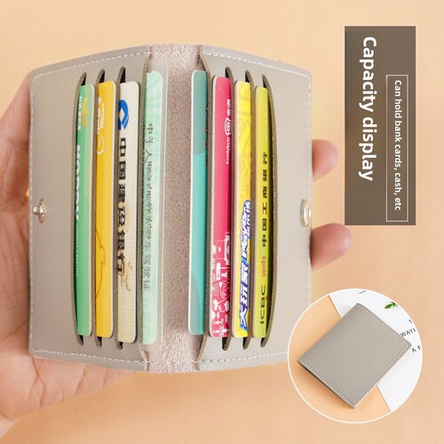 Women's ultra-thin and compact bank ID card case, driver's license holder, simple and lightweight model, anti-magnetic card holder