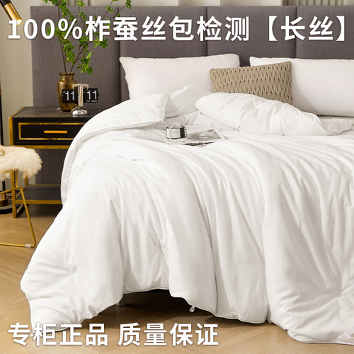 Handmade silk quilt 100% tussah silk quilt hotel bed and breakfast quilt core summer cool quilt spring and autumn four seasons quilt mother quilt wholesale