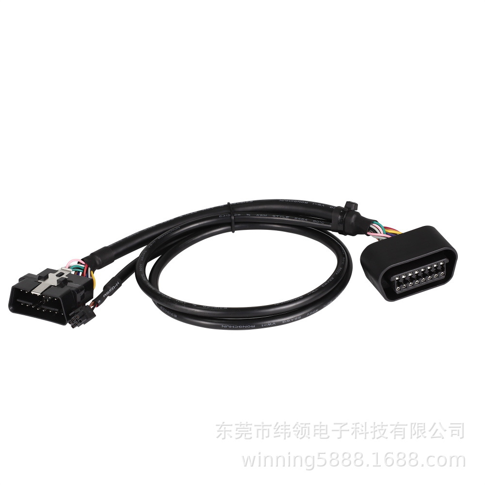 16针外螺纹至内螺纹，带Fush线束OBDII Y电缆用于OBD2诊断扫描仪