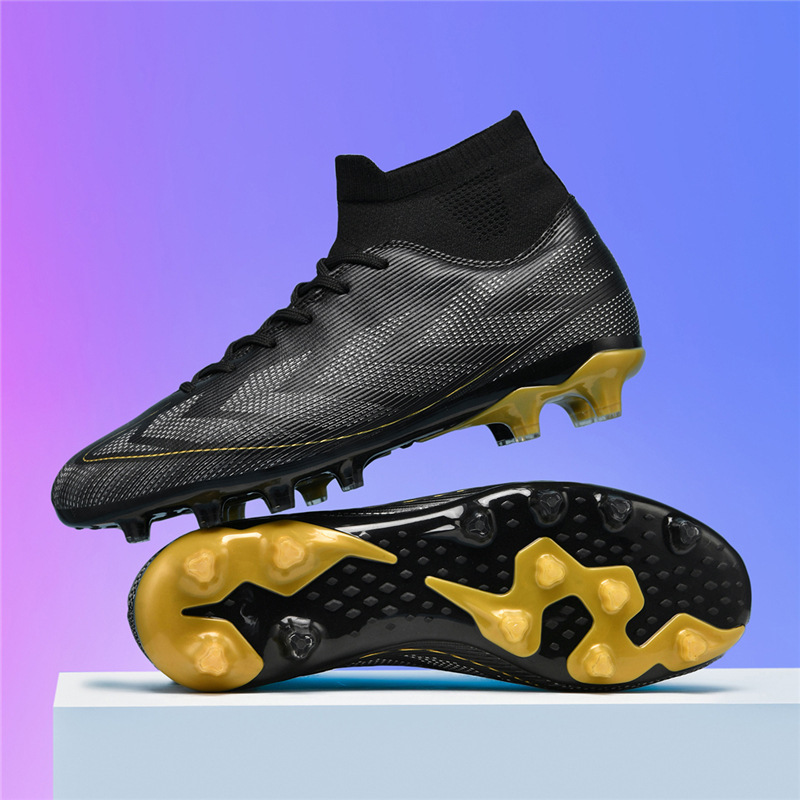 Zapatos de Fútbol de Caña Alta TF de Caucho Ligero para Césped Artificial y Tierra Dura
