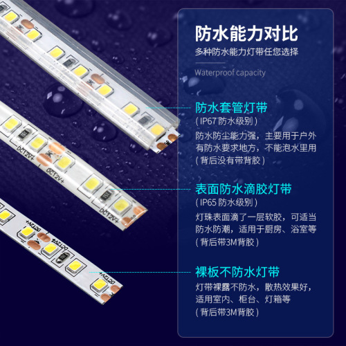 LED low voltage light strip 12V5050/2835 bare board chip waterproof high brightness mobile phone counter display cabinet soft light strip 24V 