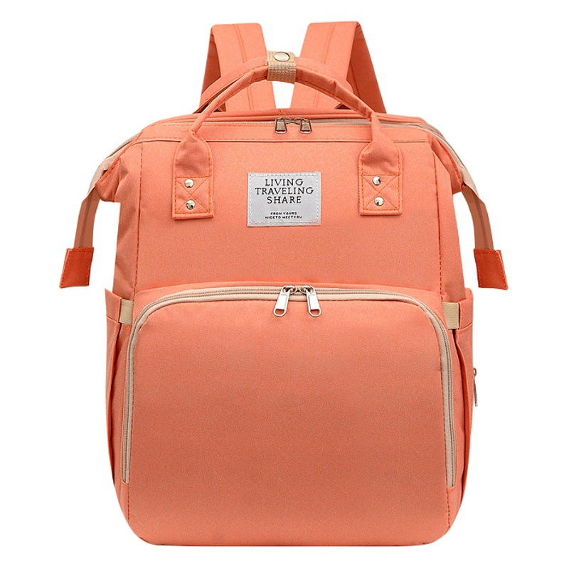 Mochila maternal multifuncional plegable con cuna y puerto USB, bolso de viaje de gran capacidad