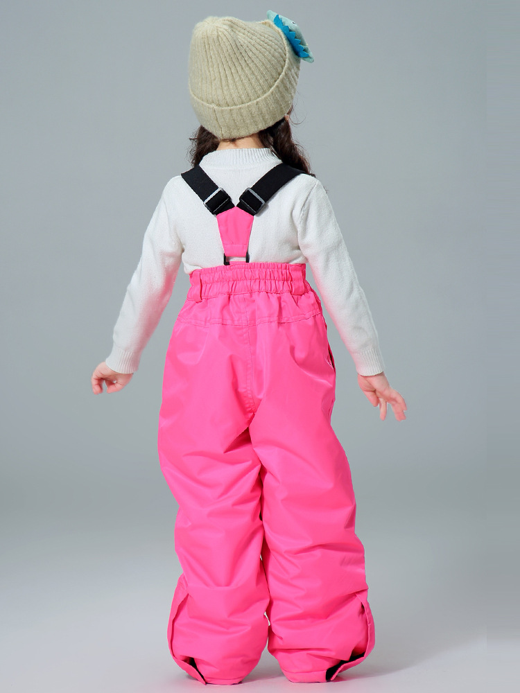Pantalones de esquí para niños, niñas y niños impermeables, calientes y gruesos, cinturones al aire libre, pantalones de algodón para niños pequeños, medianos y grandes