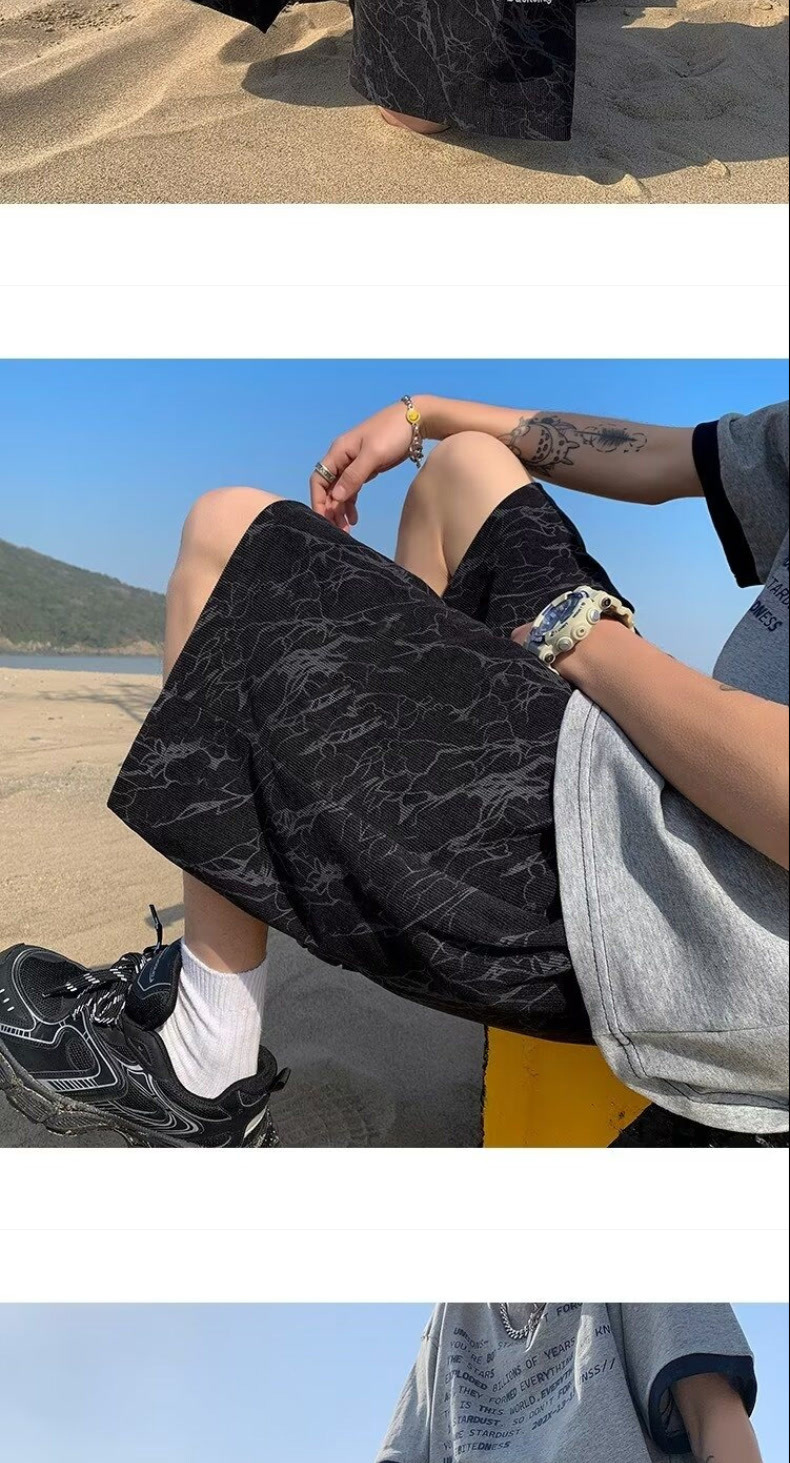 Men's Heavyweight Drape Casual Shorts Loose Fit Mid Waist Drawstring Summer Thin Plus Size Elegant Basic Trendy Brand_viptrois.com
