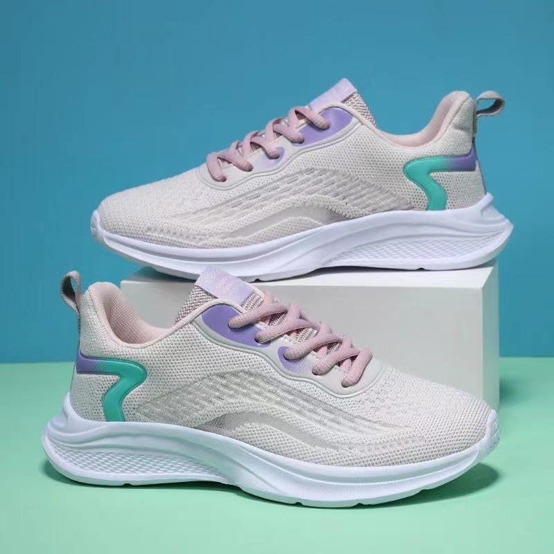 20203 primavera nueva zapatilla zapatos de malla de las mujeres ultra-ligero transpirable zapatos casuales de fondo suave versátil mamá zapatos de Sneaker