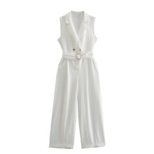 2022春夏新款欧洲站配腰带双襟连体裤 MSD7090