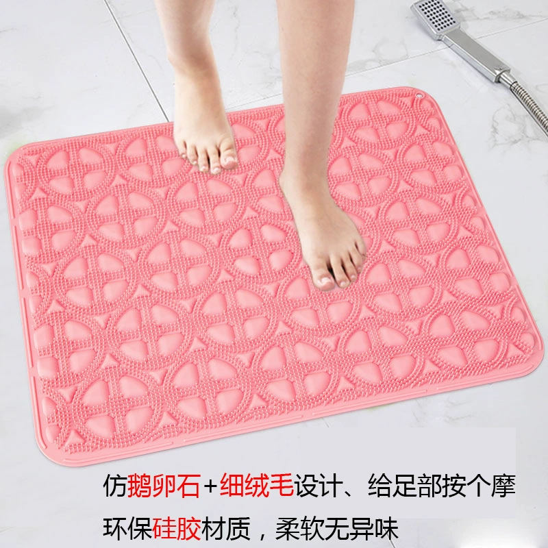 Нескользящий коврик для ванной комнаты, массажный коврик с имитацией гальки, массажный коврик для ног, силиконовый материал, коврик для пола в ванной, силиконовый коврик