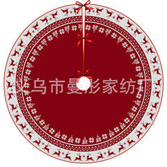 新款跨境圣诞树裙工艺品树围雪花卡通数码印花圣诞用品摆件装饰品