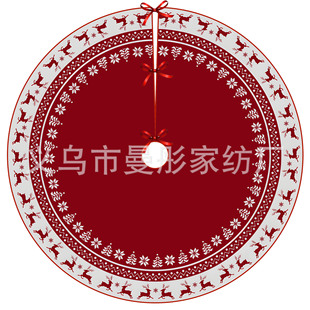 New Cross-Border Christmas Tree Skirt Crafts Tree Surround Snowflake Cartoon Digital Printing Christmas Supplies Ornaments