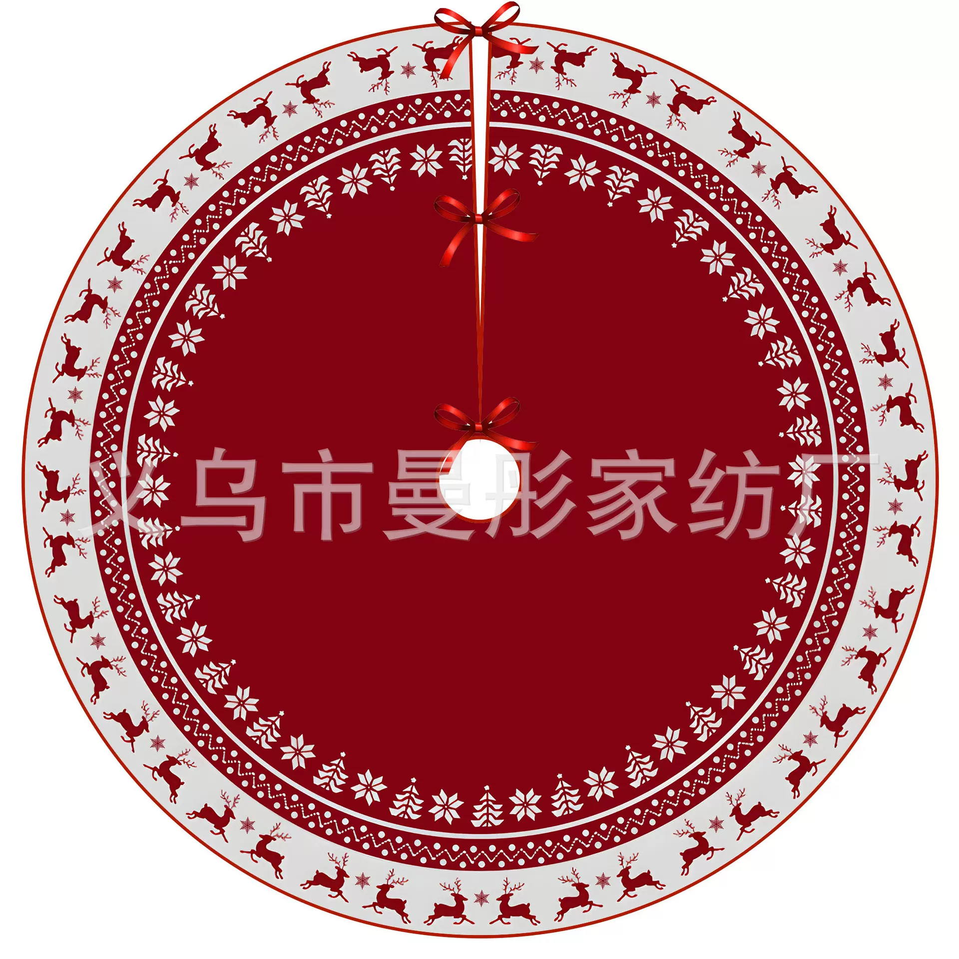 新款跨境圣诞树裙工艺品树围雪花卡通数码印花圣诞用品摆件装饰品