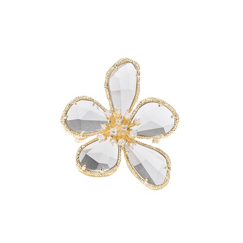 Retro corsage, fashionable crystal flower brooch for women, European and American pin buckle decoration, creative and versatile temperament accessories