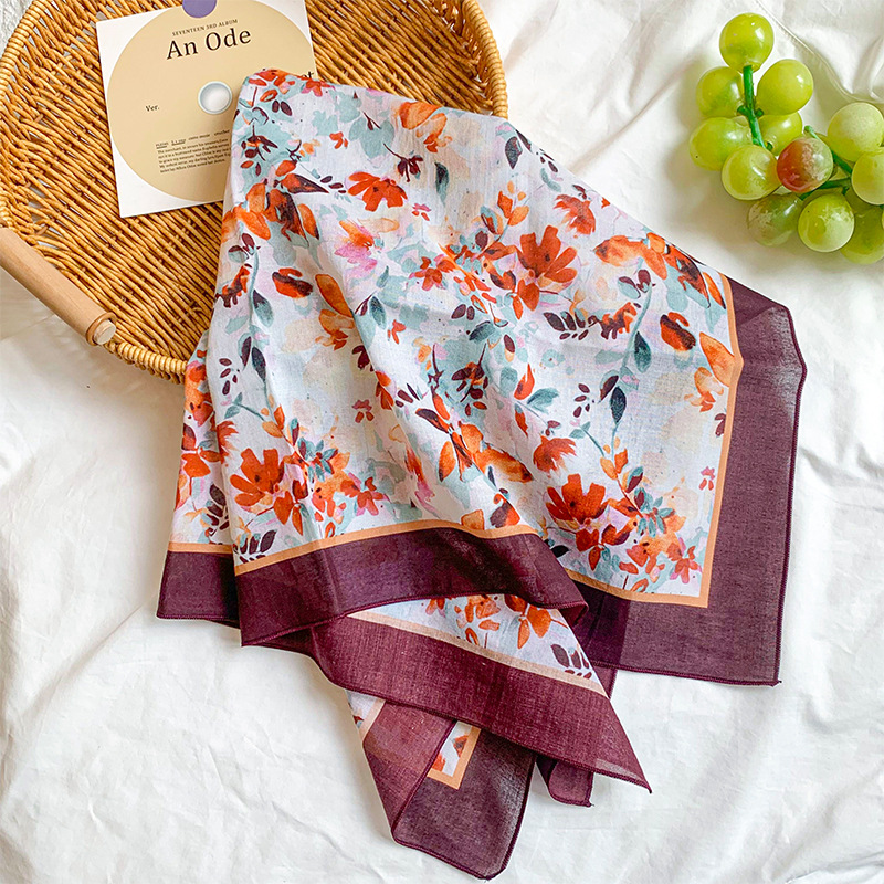 70*70 algodón suave y lino agradable para la piel transpirable 100% algodón protector del cuello bufanda cuadrada pañuelo todo fósforo nuevo bufanda bufanda de seda mujer